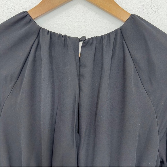 Madewell Size Small Black Bubble-Sleeve Smocked Mini Dress LBD Fall Wedding NWT - Picture 7 of 9